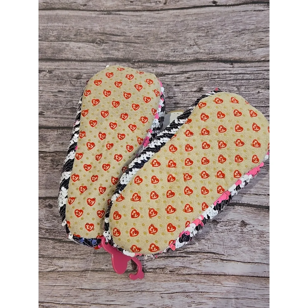 TY Fashion Slippers Zoey Zebra NWT Girls Size 1 To 3 (212)